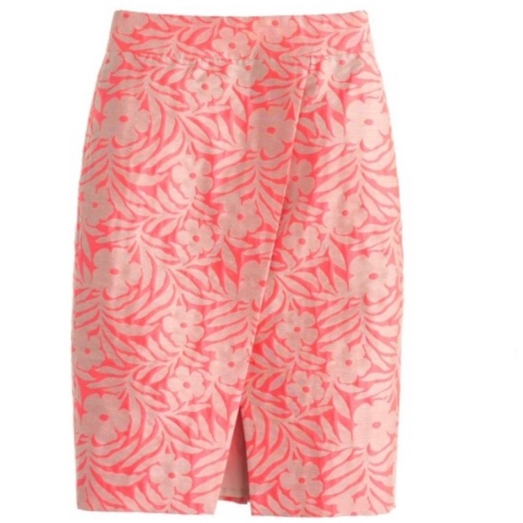 J. Crew Plumeria Jacquard Crossover Pencil Skirt 10 NWT - Picture 1 of 3